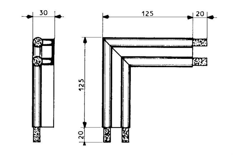 Corner piece for seal 4451 (125x125)