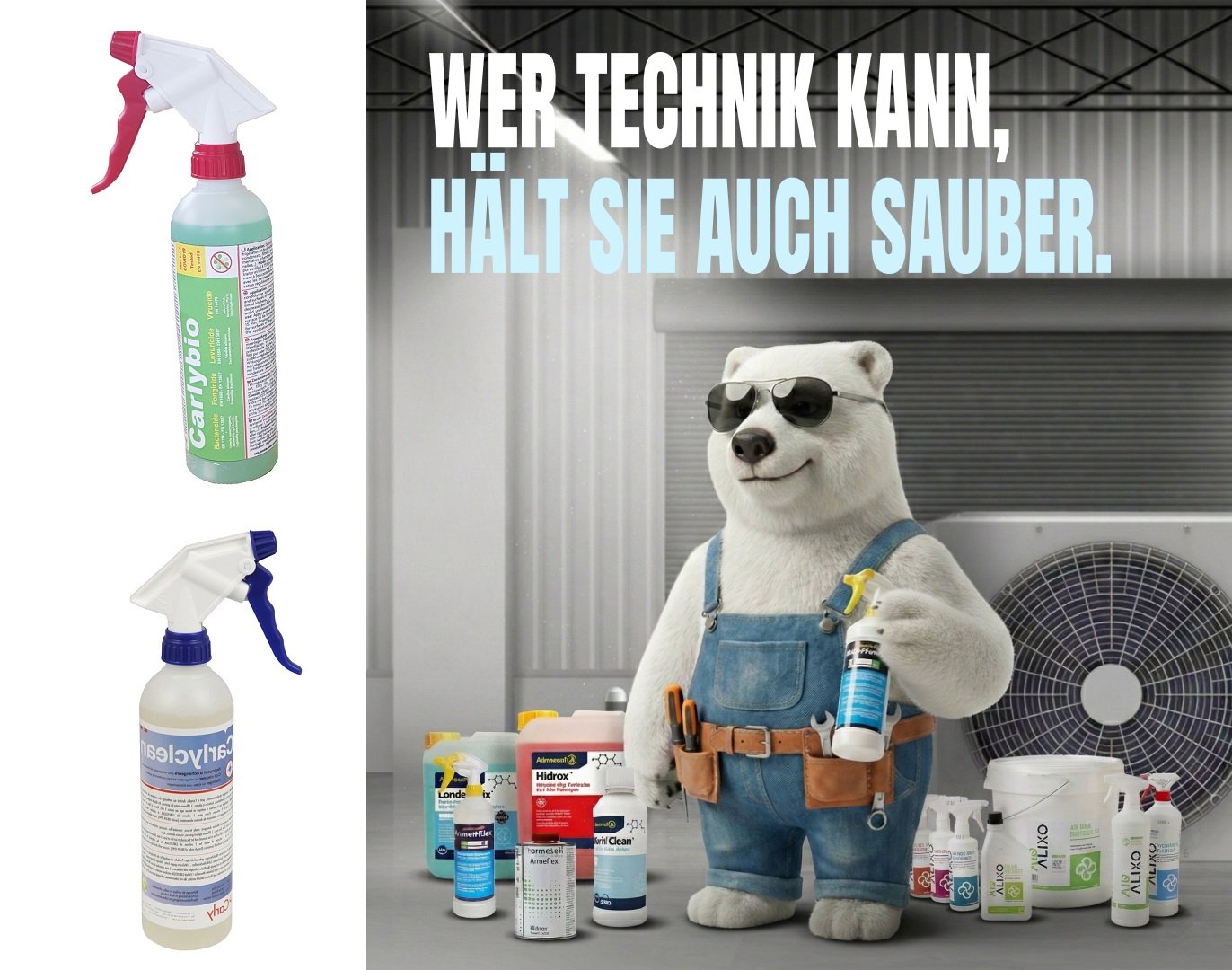Kit di pulizia Carly per impianti di refrigerazione e condizionamento - impianti commerciali (impianti di medie dimensioni)