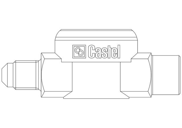 Castel sight glass 3850/33 with indicator 3/8" flare I/A 45bar