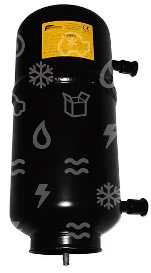 Collecteur de liquide, 28 BAR, 3,4 l, entrée 12 mm ODS, sortie 12 mm, M8,