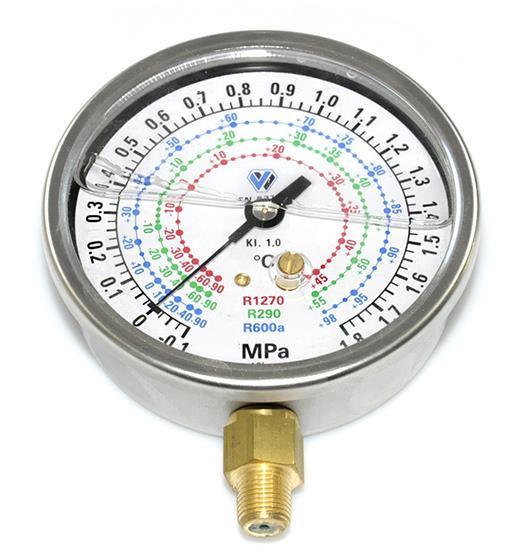 MANOMETR NISKIEGO CIŚNIENIA WIGAM OLEJOWY, 80 MM, R600A R290 R1270 Klasa 1.0
