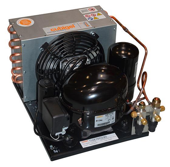 Condensing unit Aspera UEMT2130GK, LBP - R404A, 230 V, 50 Hz R134a, HBP, CG, CGE70TG3NR