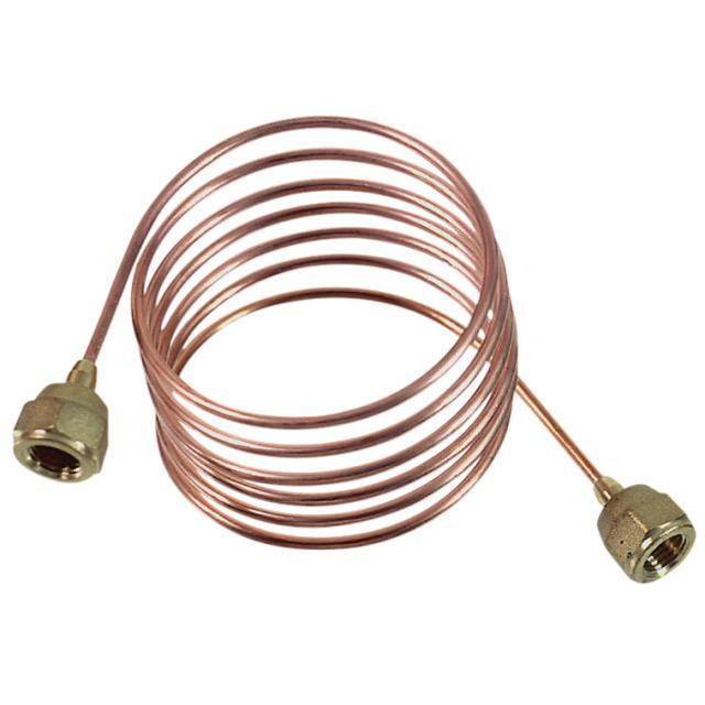Drukvereffeningsleiding / capillaire buis met moeren 1/4 "SAE, L = 1 m, d = 2,5 mm met ventielhendel