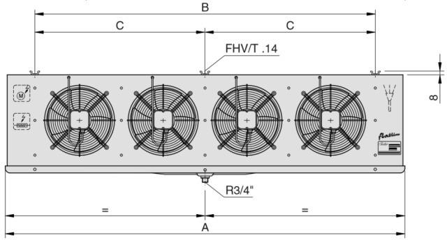 Rodillo FHVT604EC Flatline 0011242 Evaporador cubo/bloque LA=6mm con calentador