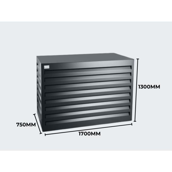Evolar luftkonditionerings- och värmepumpshus Mörk antracit aluminium XL, 1300x1700x750 MM