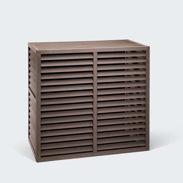 Evolar Climatisation & boîtier de pompe à chaleur Walnut Grey WPC L, 1100x1200x650 MM
