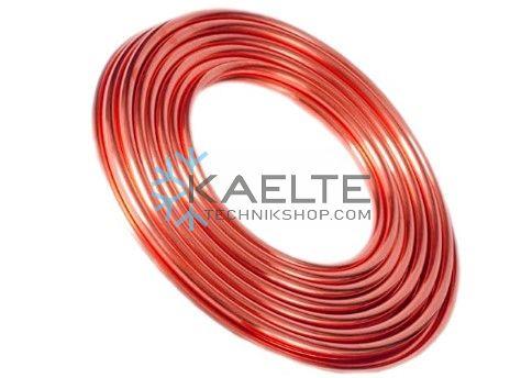 Tubo de cobre CU Ø 10 mm, espesor de pared 1 mm, rollo de 25 m