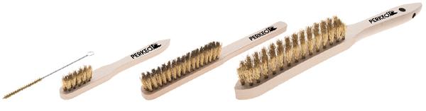 PERKEO cepillo de latón medio para boquillas de soldadura de aire caliente, 100x15 mm