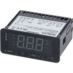 Regolatore elettronico EVCO EV3802N7, 230 V, dimensioni di montaggio 71 x 29 mm, NTC/PTC