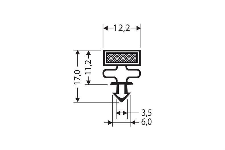 Perfil push-in PVC gris L = 2,5 m con imán M25