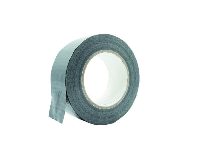 Rollo de cinta de tela 50m/48mm plata