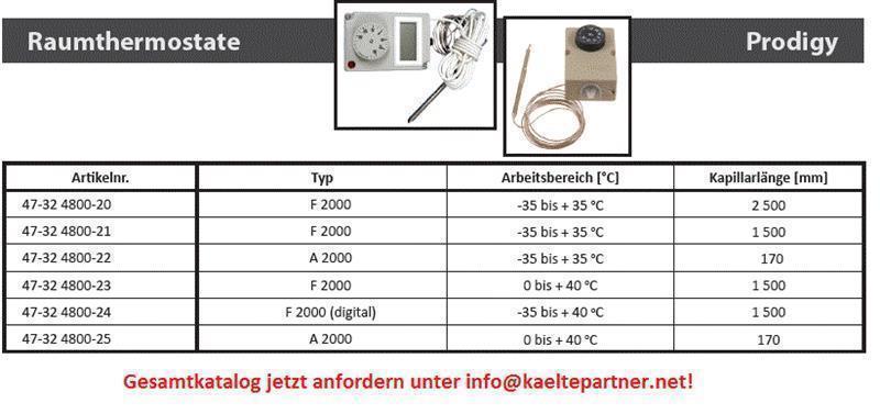 Termostat różnicowy PRODIGY F2000, 0/+40 °C, L = 1,5 m