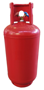 Bouteille de réfrigérant / Bouteille vide / Bouteille recyclée pour A2L & A3 12,5 L rouge - 1/4" double valve