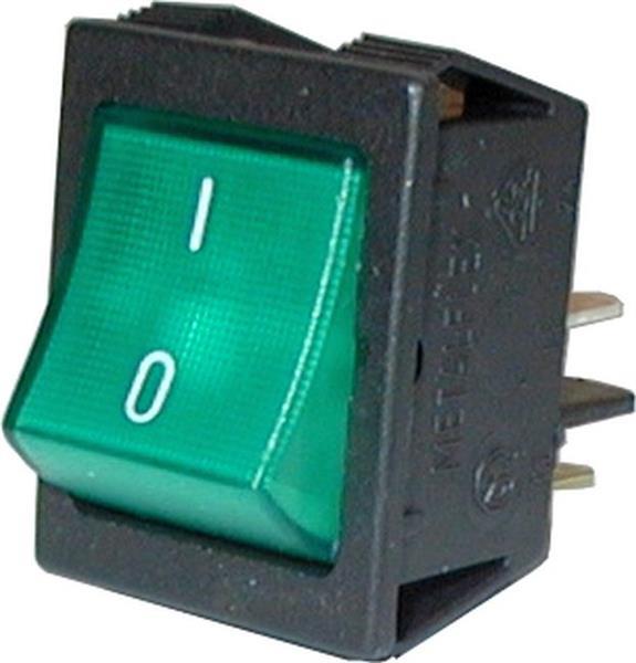 Interruptor basculante (0-1) 2 polos verde iluminado 16A