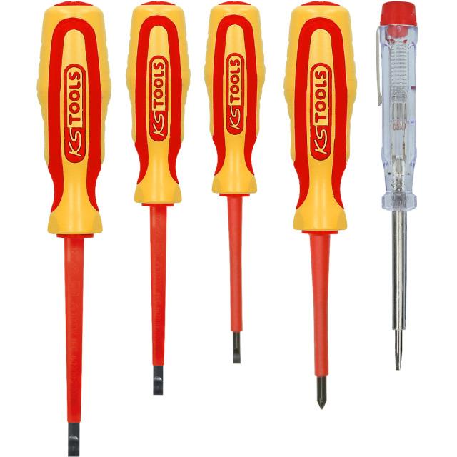KS Gereedschappen Schroevendraaierset 117.0540 ERGOTORQUE VDE PH+gleuf, 5-delig