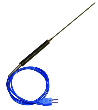 PERKEO K-type dompel- en indringsonde tot 800°C, 150 mm roestvaststalen sonde met 120 cm kabel (accessoire voor DDT 1300)
