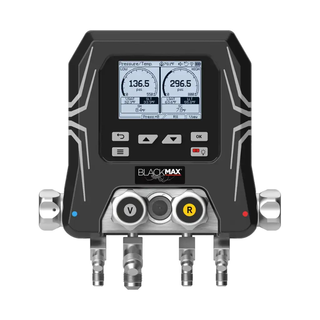 Kältemanifold, Digitalmanometer, Druckmessgerät, LCD-Display, Metallanschlüsse