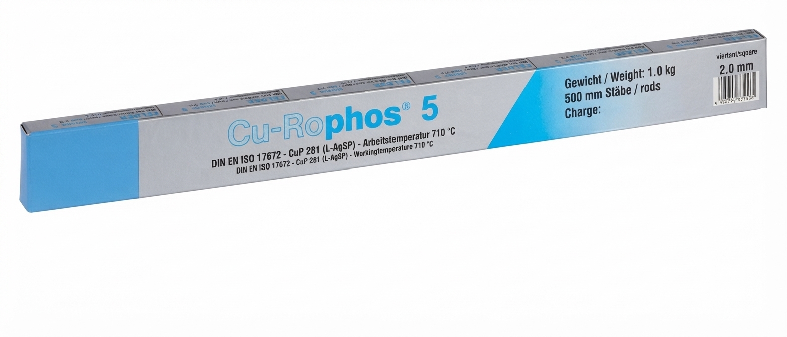 Cu-Rophos 5, Phosphor, Stäbe, Gewicht 1.0 kg, Röhrchen