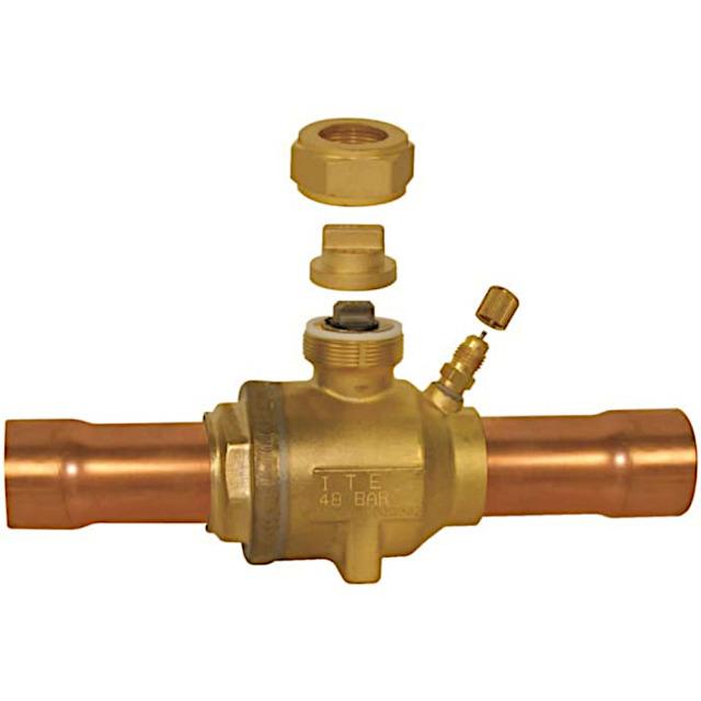 Válvula de bola ITE HPBV-16MMP válvula de cierre de bola 456353 con Schrader 16mm soldar