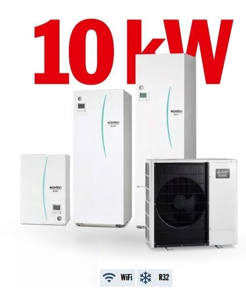 Air-to-water heat pump set 10 kW Mitsubishi Zubadan PUD-SHWM100YAA + hydromodule EHSD-YM9D + WiFi adapter