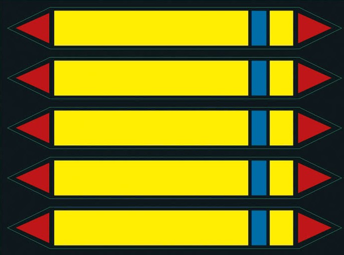 Leidingmarkering brandbare koudemiddelen, zuiggas volgens DIN 2405