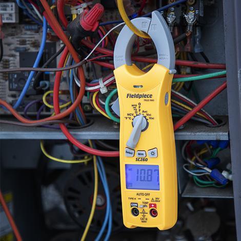 Compact clamp-on ammeter with true RMS display SC260 FIELDPIECE