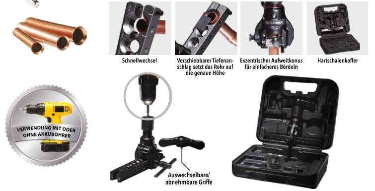 CPS BFT850D BLACKMAX® flensgereedschap met ratelhandgreep of booraandrijving