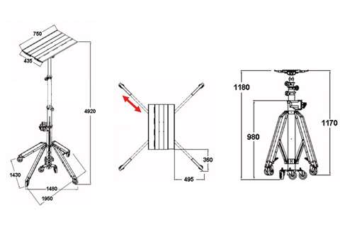 Portable assembly lift CM-520 - MAX. HEIGHT 4,9M - 90KG, 10367500001