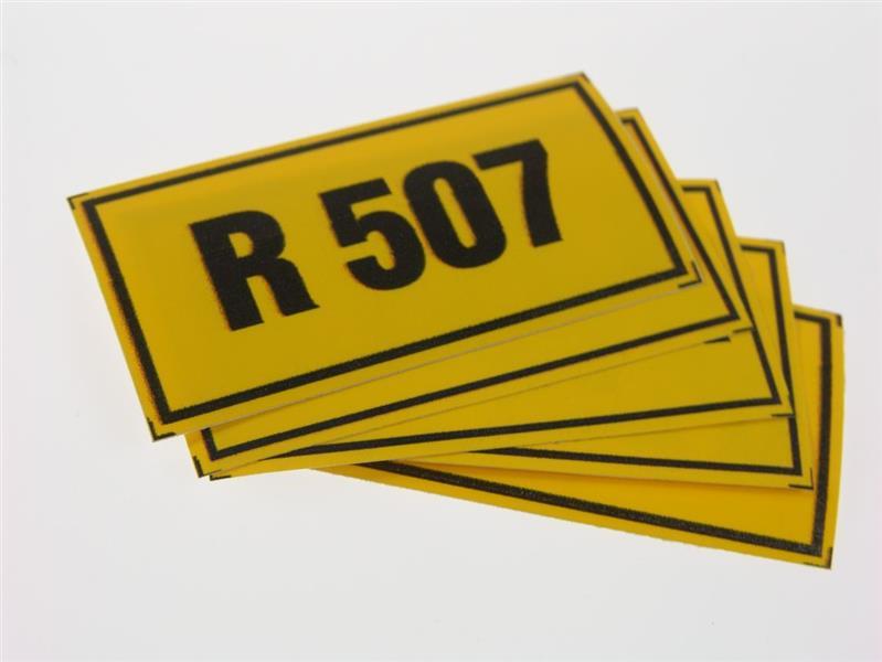 Etiqueta para refrigerante R507