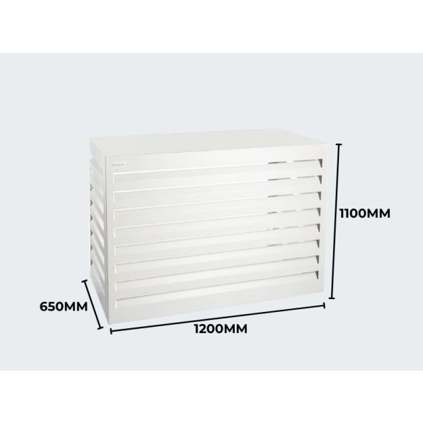 Evolar luftkonditionerings- och värmepumpshus vit aluminium L, 1100x1200x650 MM