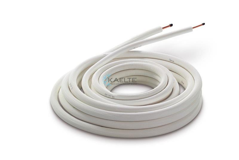 Dubbelisolerat kopparrör 1/4"-x 3/8" (6/10 mm), tjocklek 1,0 mm, 20 m rulle