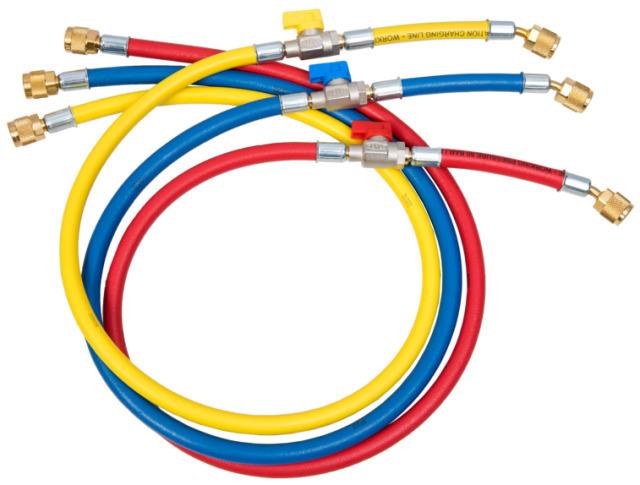 Set di tubi di riempimento Refco 4666522 con valvole CA 150cm R410