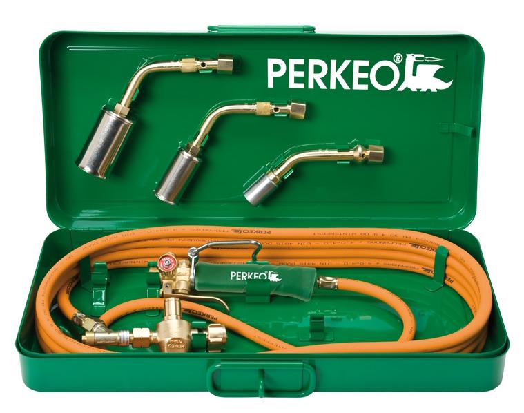 PERKEO Brûleur de propane rétractable dans une caisse en tôle d'acier pour bouteilles de 5 à 11 kg