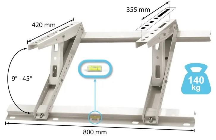 Soporte de techo, capacidad de carga 140 kg