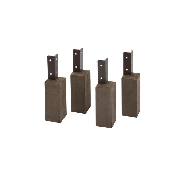 Evolar Pieds WPC Walnut Grey, set de 4 pièces