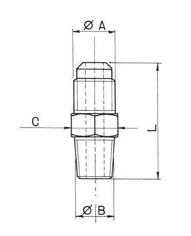 Koppelingen voor vacuümpompen MV12/2 Koppeling 3/8SAE x 1/2NPT WIGAM U1-6D