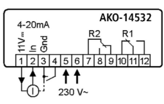 Régulateur pour chambre froide AKO 14532, 2 relais, 8A, 230V