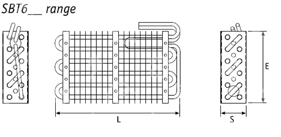 Evaporador estático Rivacold SBT6200/75, 6 tubos, 75 x 210 x 2000