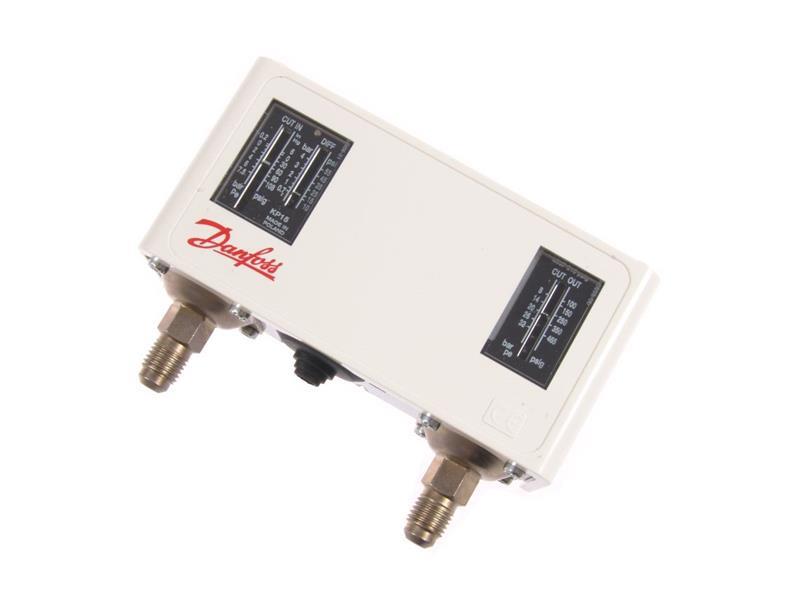 Pressure switch Danfoss Dual, KP15, automatic reset, input 1/4"