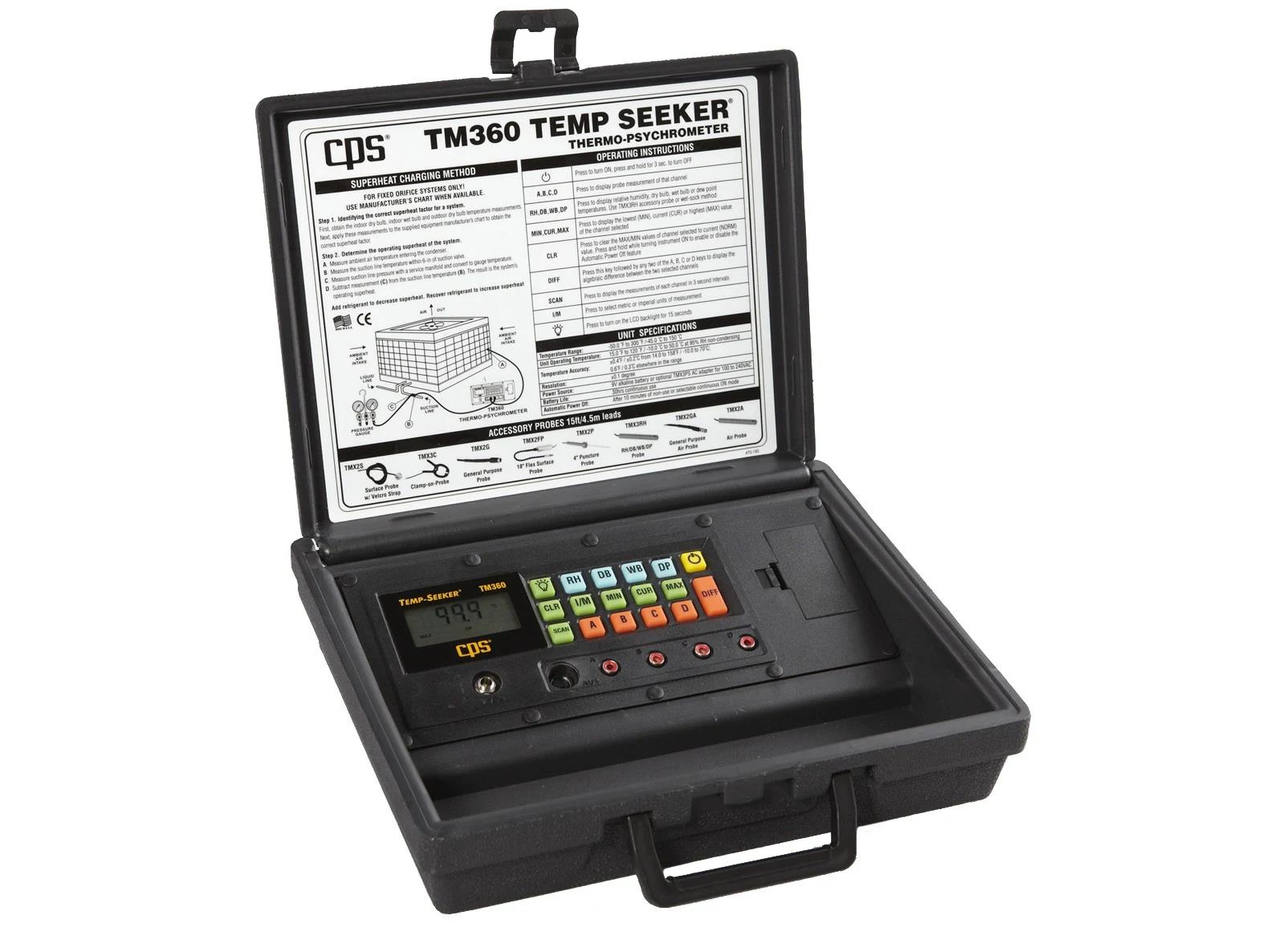 Temperaturmesser, Thermo Seeker, Messgerät, Koffer, Digitalanzeige