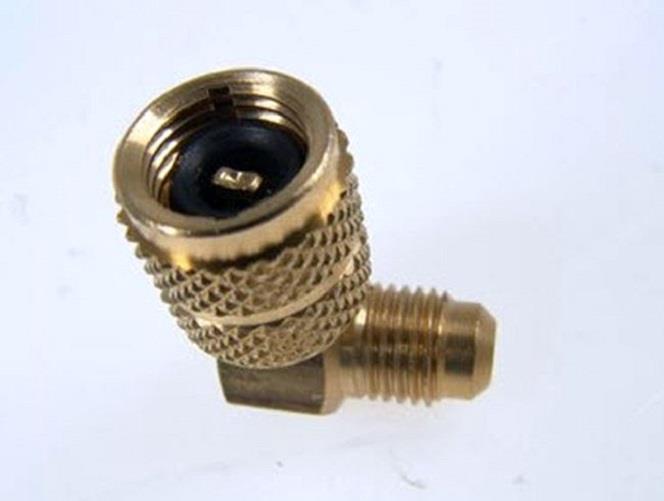 Adapter elbow, 1/2" - 20 UNF x 1/4" SAE, R410a without valve