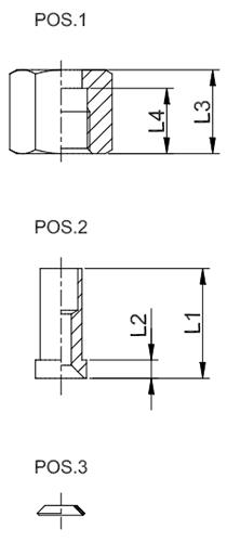 Nakrętka + adapter + uszczelka CASTEL 9901/X14, 5/8" SAE x 5/8" (16 mm) ODS, 45 bar