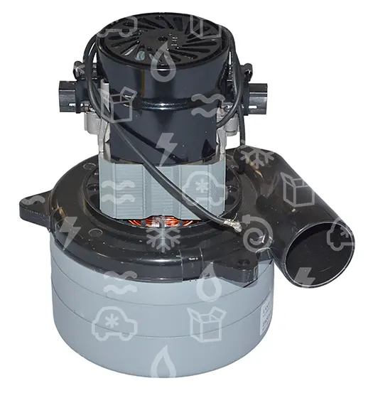 Silnik odkurzacza 650 W/24 V DC, AMETEK LAMB 116515-18, 5,7", 3-stopniowy, obejście styczne - niedostępny, zastąpiony przez 39 6011-116515-13