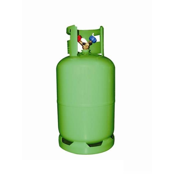 Empty green refrigerant bottle 27.2 litres, single valve 1/4", Mastercool