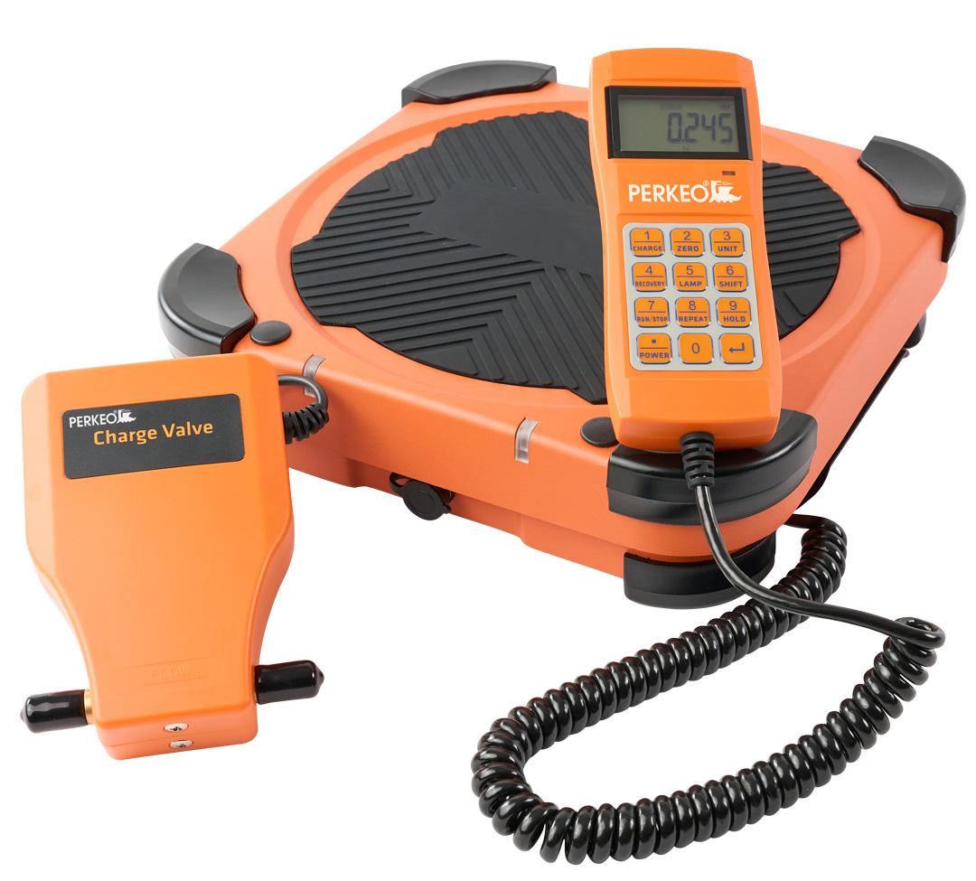 PERKEO PDW 100 Programmable precision digital scale up to 100 kg in robust polyester bag incl. batteries