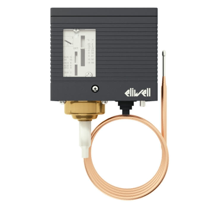 Termostato Eliwell D16T25AAC2S200, D16 T15 da -10 a 25°C, tubo capillare da 2 m