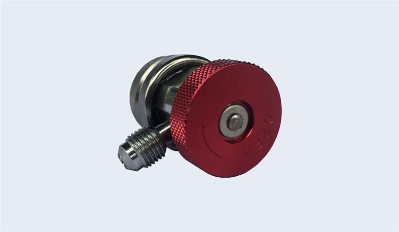 Service adapter quick coupling for A/C high pressure, external thread 1/4" SAE x 16 mm