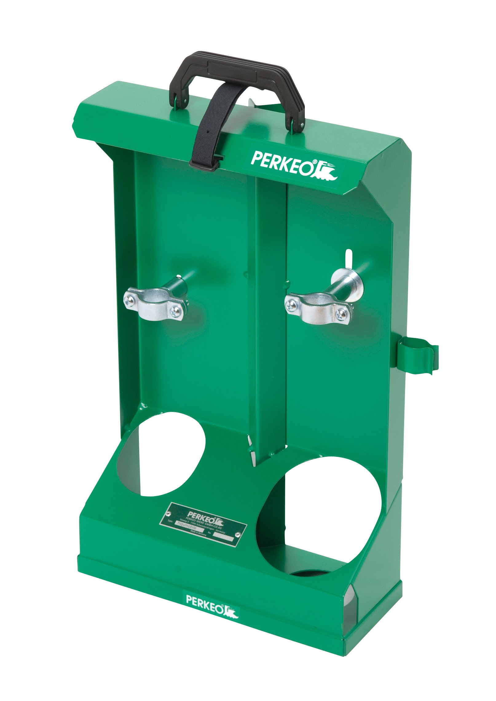 PERKEO ECONOMY mounting device rack for 0.425 kg propane cylinder and 2 L oxygen cylinder