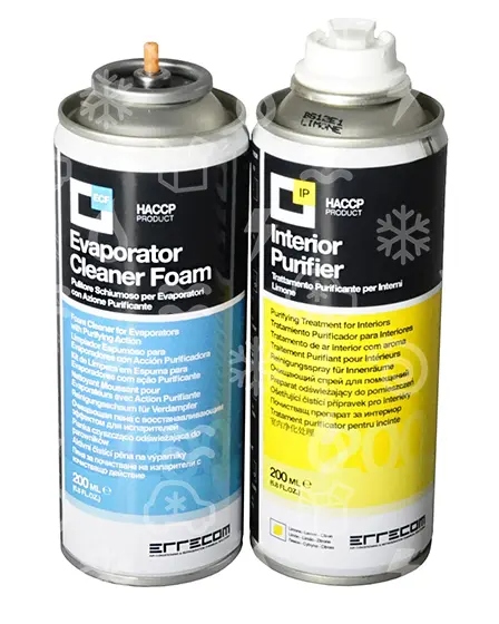 Errecom komplett set för luftkonditioneringshygien - skum + aerosol, 2×200 ml, citron