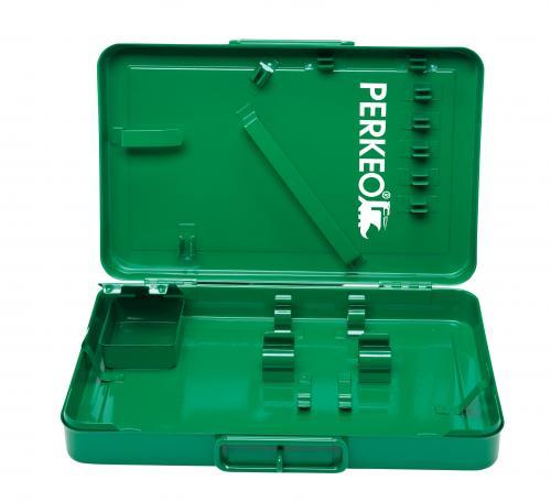 Caja de chapa de acero PERKEO para la serie KLEIN RISTA, personalizable, con cerradura